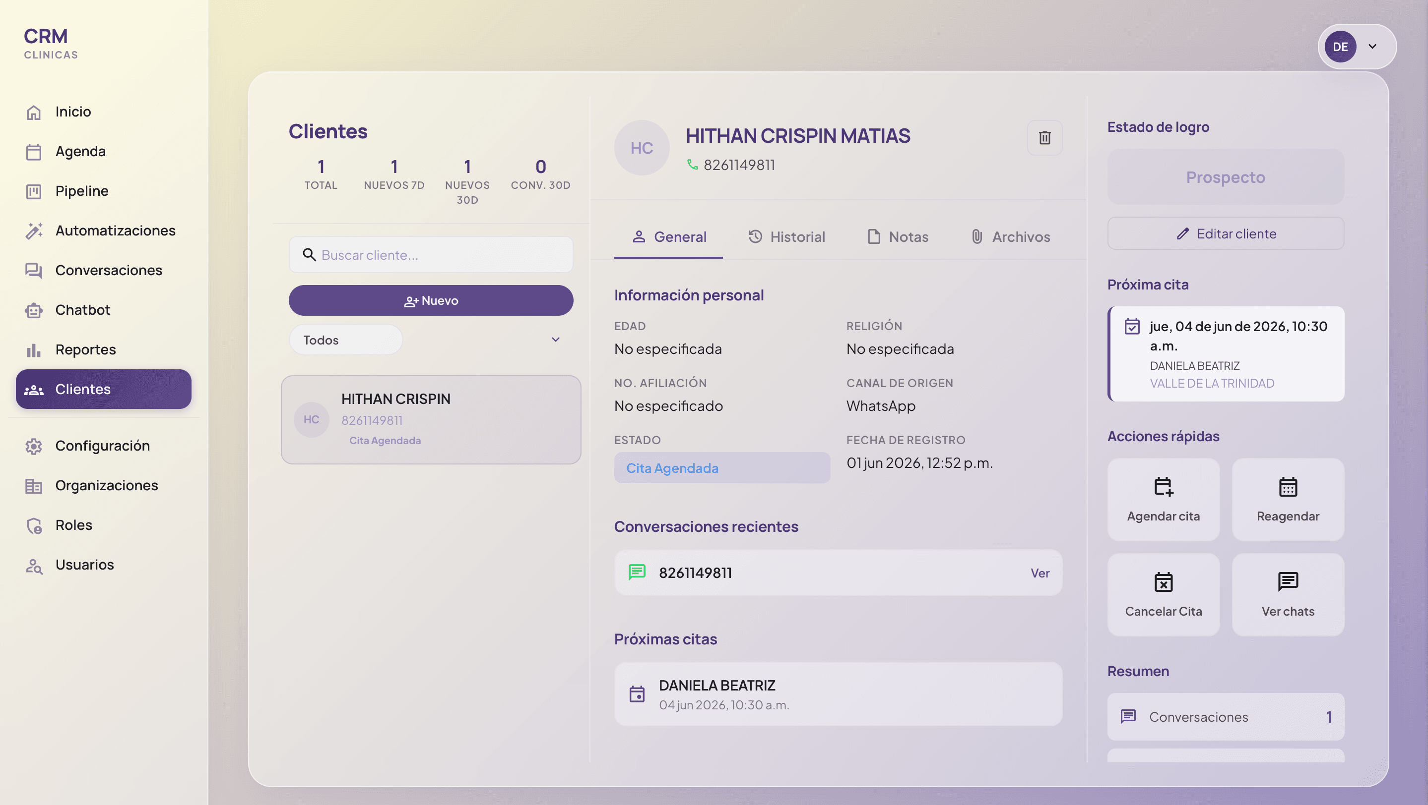 CRM Clínicas preview